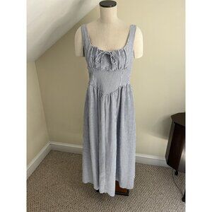 The Workshop Sundress Blue White SZ LG Euro Summer Beach Cruise Resort